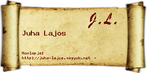 Juha Lajos névjegykártya
